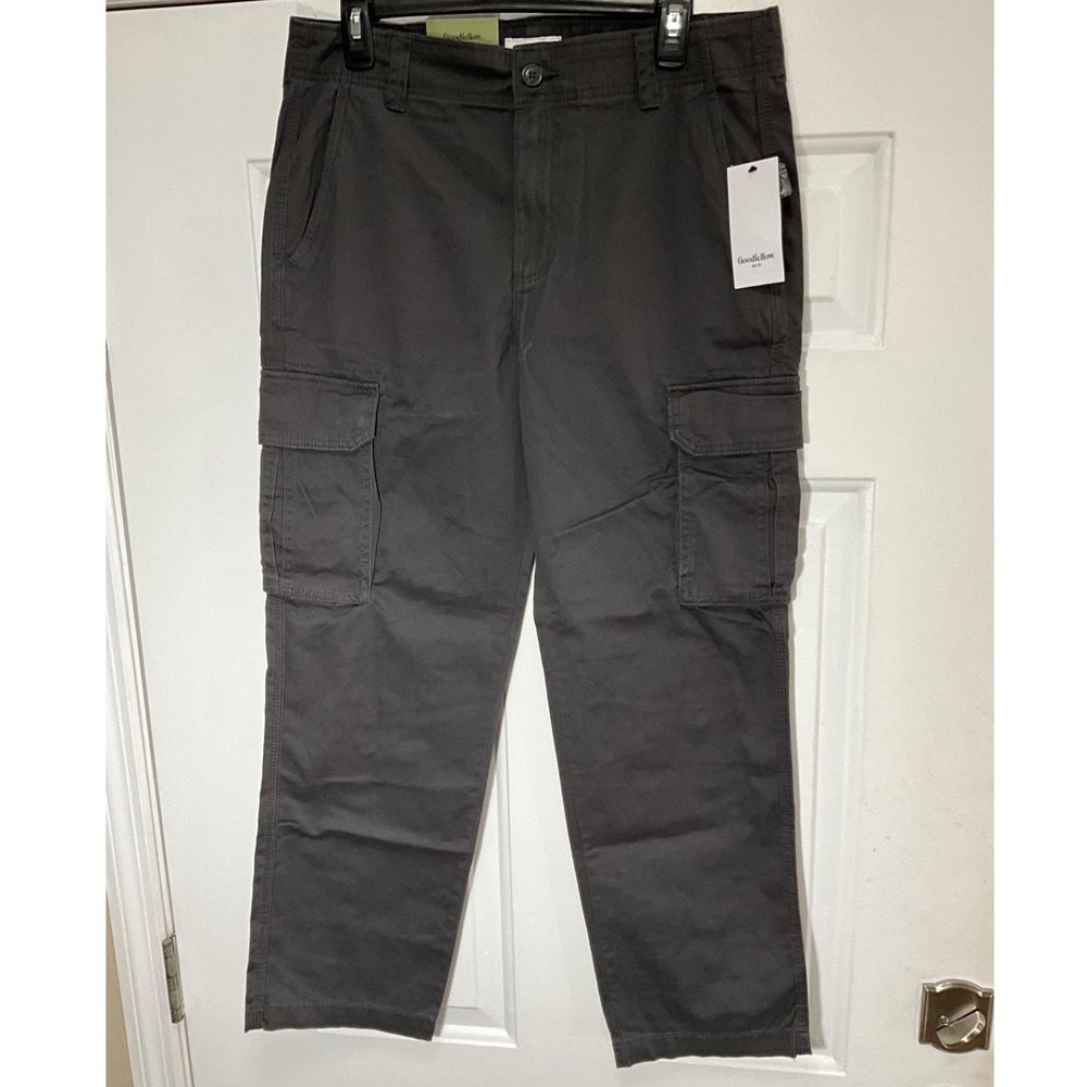 Goodfellow & Co Mens Straight Fit Cargo Pants Gray 30x30 NWT